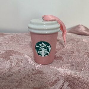 Starbucks Glittery Pink holiday Christmas decor